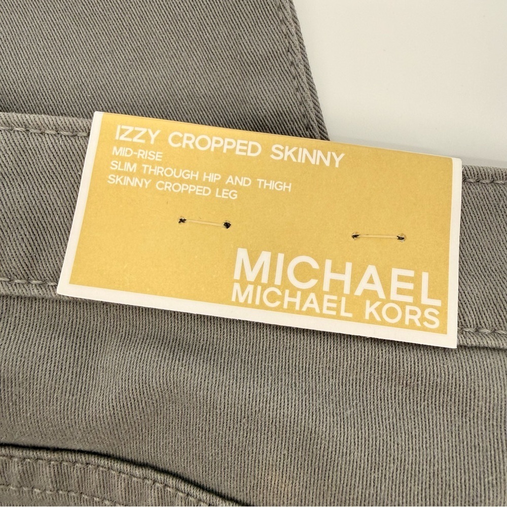 NWT MICHAEL Michael Kors Izzy Cropped Skinny Gray Jeans Size 10P - Picture 6 of 10